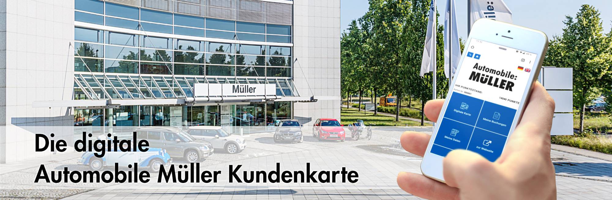 Auch mobil Punkte sammeln mit der digitalen Kundenkarte von Automobile Müller